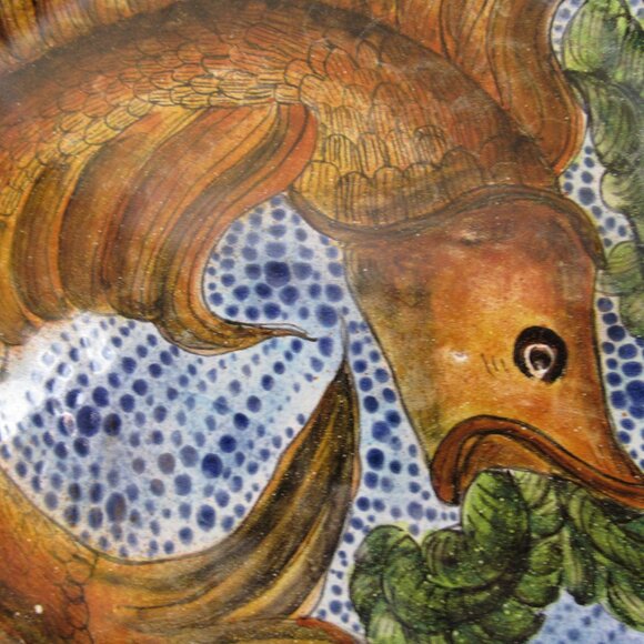 Old Style Nautical Majolica Wall Plate Handmade - Picture 2 of 6